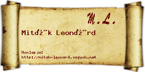 Miták Leonárd névjegykártya